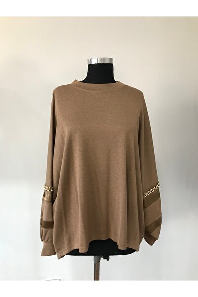 NOMİNAL Kolları Satenli Büyük Beden Bluz