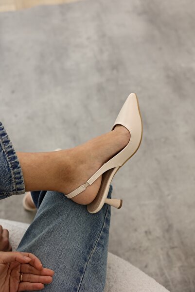 MYPOPPİSHOES Ecru 7 cm Heeled Shoes