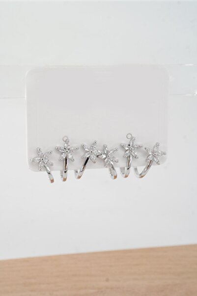 By Zeyna Aksesuar Kadın Vip Seri Özel Tasarım Baget Zirkon Taşlı Küpe Seti