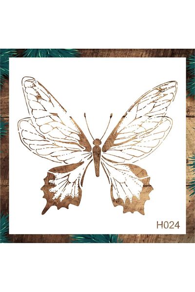 STENCİLTASARIM Stencil Design H024 Butterfly Wall Wood Glass Fabric Painting Template