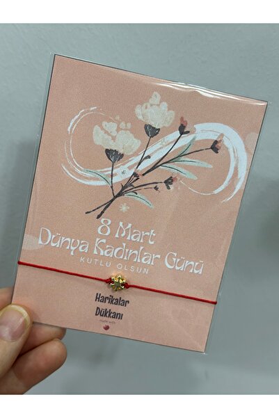 HARİKALAR DÜKKANI Women's Day Card Bracelet 10 Pieces