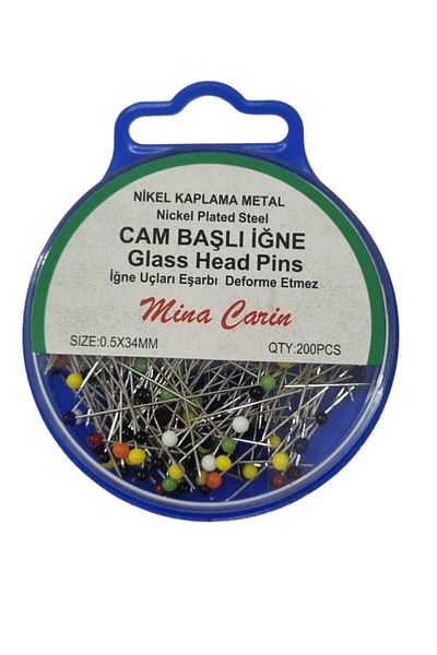 erdoğan hobi Bulk Needle Glass Head Bulk Needle Colorful Bulk Needle Scarf Needle Shawl Needle Jewelry Needle 200pcs