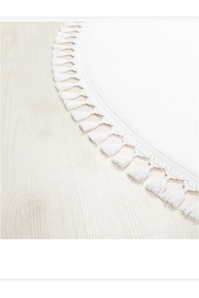 Altun Snow White Altuncarpet - 50*50 Gel Non-Slip Plush Carpet, Multiple Sizes Not Included Fringe