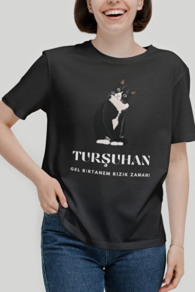AEMİ Unisex majica Turşuhan Štampano okrugla kragna Oversize kroj 100% pamuk