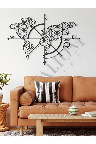 Metalium Concept Dekoratif Metal Duvar Tablosu Yaşam Haritası 73x54cm [2261-7...