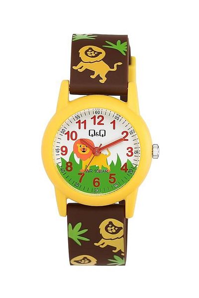 Q&Q V22a-019vy Brown Silicone Cord Numeral Children's Wristwatch