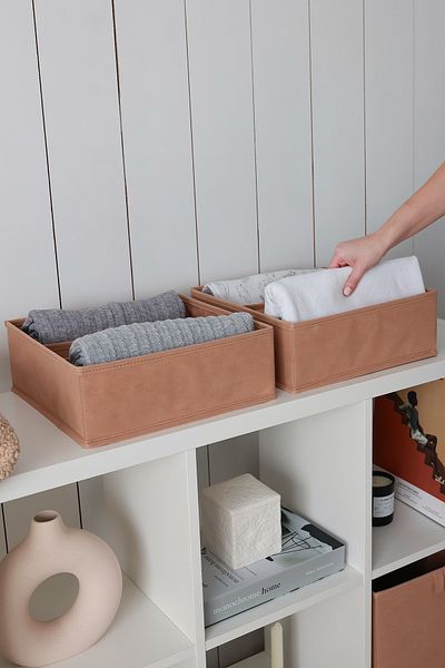REKHOME 2 Πακέτα Μπεζ Παιδικό Δωμάτιο 3 θέσεων Ντουλάπα Συρτάρι Πλυντήριο Κάλτσες Organizer Κυψελοειδή Ακορντεόν Organizer