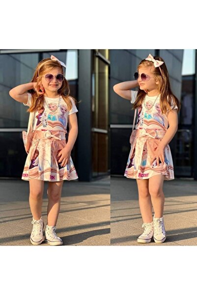 KOKOSH Kız çocuk etekli takım çanta hediyeli