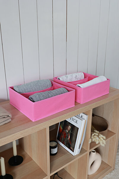 REKHOME 2 bucăți, roz, 3 compartimente, dulap pentru cameră pentru copii, ser...