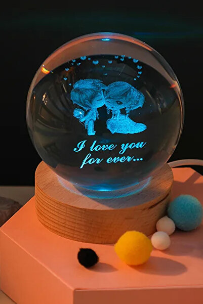 moryconcept 3D ay kristal top gece işık süs işık ev dekori kristal topları se...