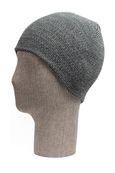 LEAN CAP WINTER WOOL DOUBLE-LAYER BLACK AND WHITE COLOR BEANIE