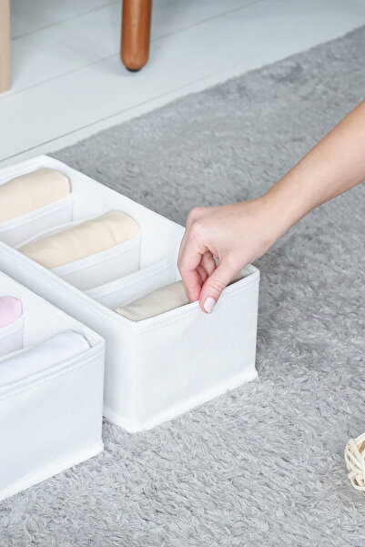 REKHOME 2 Πακέτα Λευκό Παιδικό Δωμάτιο 6 θέσεων Ντουλάπα Συρτάρι Κάλτσες Organizer Κυψελοειδή Ακορντεόν Organizer