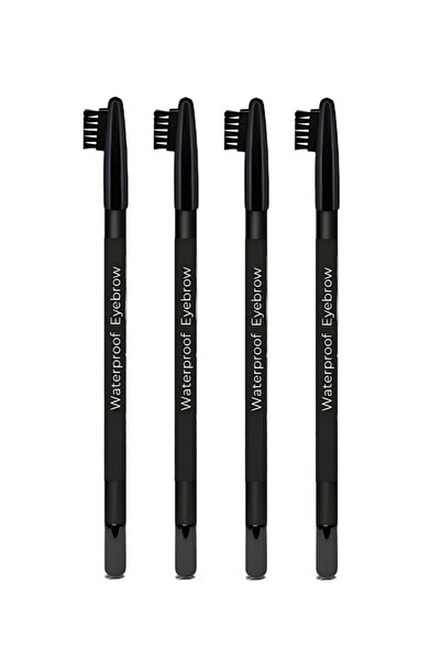 Nofella قلم حواجب أسود مع 4 فرش