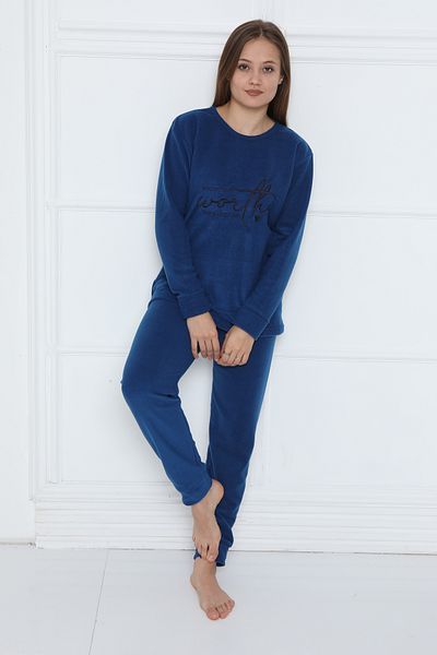 FAMES PİJAMA WINTER QUALITY FLEECE WOMEN'S PAJAMAS SET