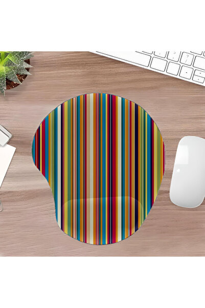 UcuruStore Σετ Μονόχρωμο τεμαχίων Çizgiler Oval Mouse Pad με υποστήριξη καρπο...