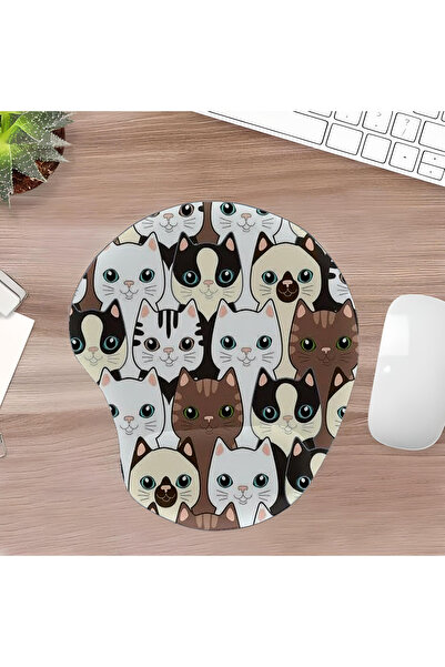 UcuruStore Maro Negru Alb pisică linii Oval Cut cu suport pentru încheietura ...