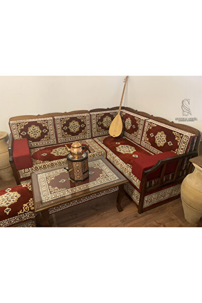 Sultan Sedir 200x160cm Selçuklu Şark Köşesi - (1SEHPA 1PUF 2KOLÇAK) - Yerleşi...