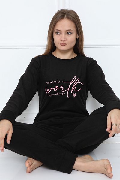 FAMES PİJAMA WINTER QUALITY FLEECE WOMEN'S PAJAMAS SET