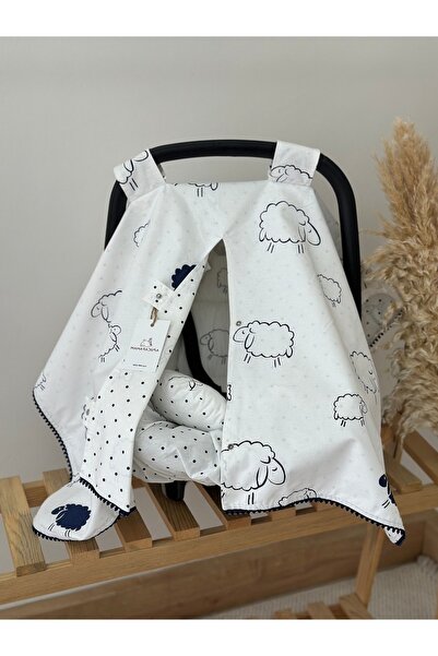 MAMARADUGA Çift Taraflı Puset Örtüsü+puset Minderi+puset Çarşafı 3'lü Set Lac...