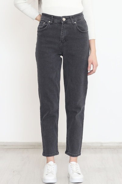 İBABUTİK Γκρι μεγάλου μεγέθους mom jean