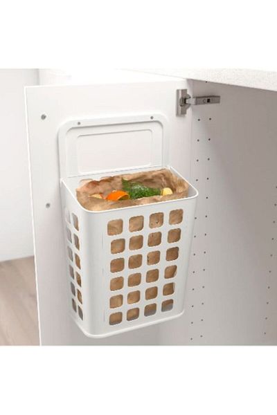 IKEA Πλαστικός Κάδος Διαλογής Απορριμμάτων VARIERA, Λευκός, 10 lt, 27x16x46cm Κουζίνα 46 cm 10 L Λευκός