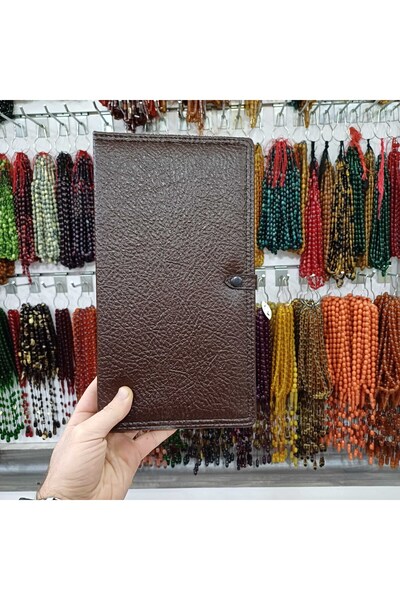 Selderesi 4lü Ahşap Deri Tasarım Çıtçıtlı Çok Şık Deri Tesbih Kutusu