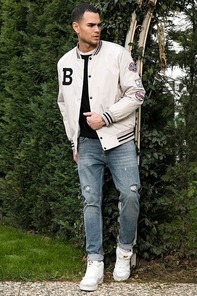 Buratti Logo Oversized Pocket College Collar Bomber Coat Ανδρικό παλτό 5715514