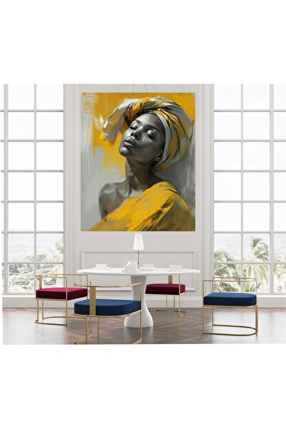 HDART Afrikalı Kadın Kanvas Tablo Ev Salon Oda Büro Ofis Cafe Duvar dekoru