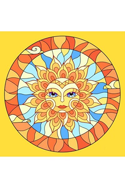 DESTİNA Destina Ahşap Mandala Boyama Güneş 23cmx23cm