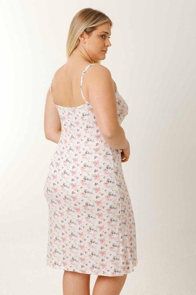 par lingerie pl PREGNANT LOHUSA NIGHTWEAR WITH ROPE STRAP FLOWERY ECRU