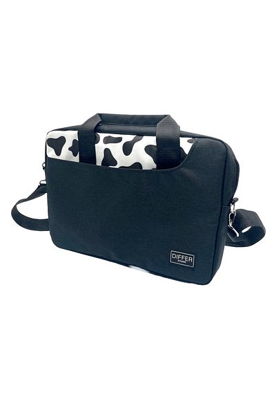 Differ Studio 13-14'' Inch Cow Pattern Black Unisex Laptop/Macbook/notebook/computer/briefcase