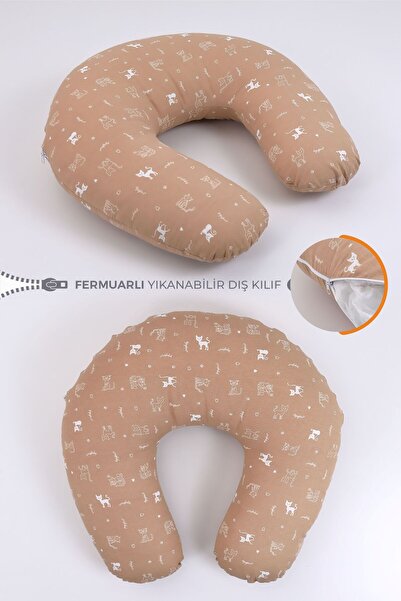 Umaybebek 60x60 Cm Printed Cotton Breastfeeding Pillow - Cushion Filled Pillow