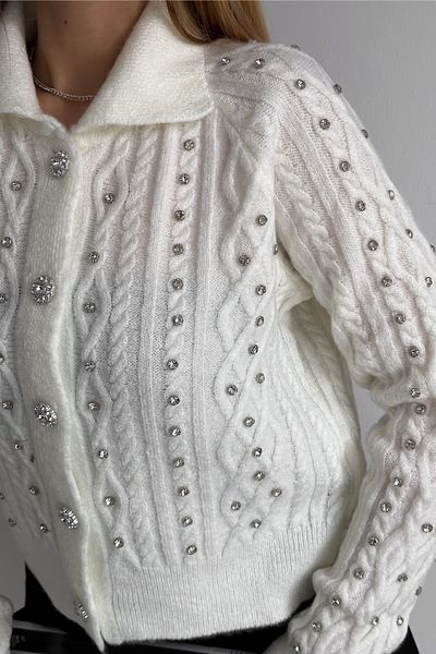 FEMELLE Standard Size Pearl Knitwear Cardigan