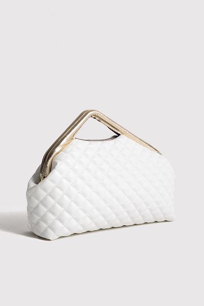 Berlesi Τσάντα Portfolio με λευκή καπιτονέ Clutch