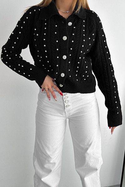 FEMELLE Cardigan de tricotaj cu perle mărime standard
