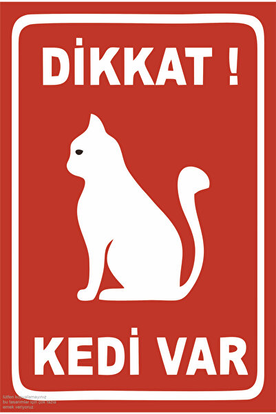 Hayat Poster dikkat kedi var uyarı levhası eğlenceli komik retro ahşap poster