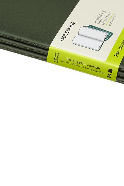 Moleskine Cahier Large 3-Piece Unlined Notepad, 13x21cm