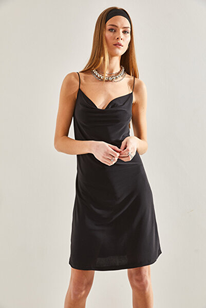 Bianco Lucci Dámské šaty s provazovým popruhem Basic Sandy Fabric Dress60101012