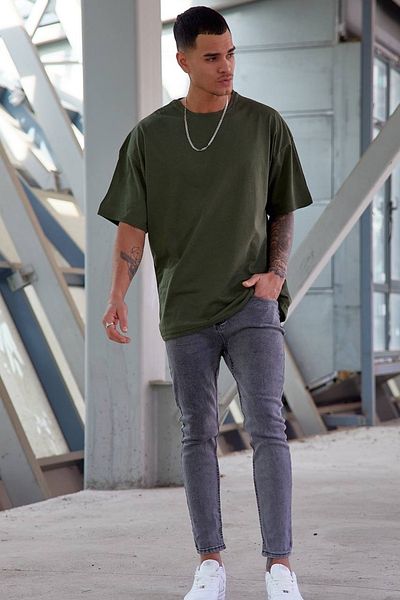 Buteks Ανδρικό μπλουζάκι Boyfriend Oversize Crew Neck Boyfriend Cotton Casual Boyfriend Basic
