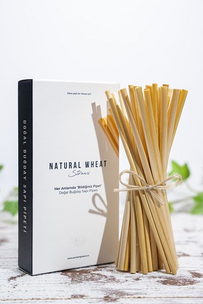 Ancient Greens Wheat Stem Straw - Short 50pcs