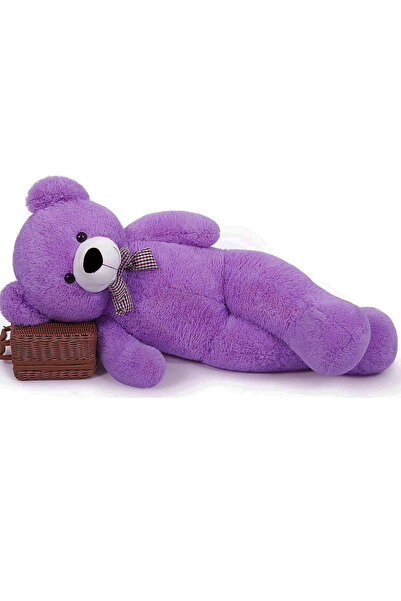 Sole 90 Cm Papyonlu Peluş Ayı - % 100 Yerli Pelüş Papyonlu Ayıcık