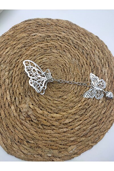 MY WORLD LİFE Heart and Butterfly Swinging Butterfly Mmodel 5 cm Women's Meta...