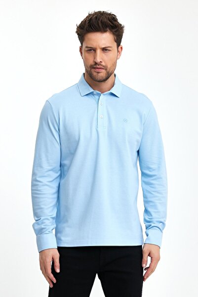 ENQUE Erkek Polo Yaka Comfort Uzun Kollu Basic Tişört