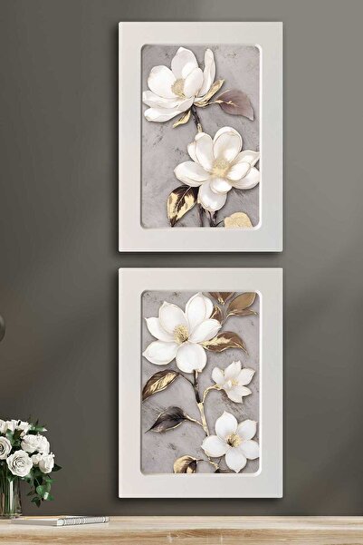 Voovart Kompakt Çerçeveli Dekoratif Tablo Seti ( 35x25cm 2 Adet ) - EW1131