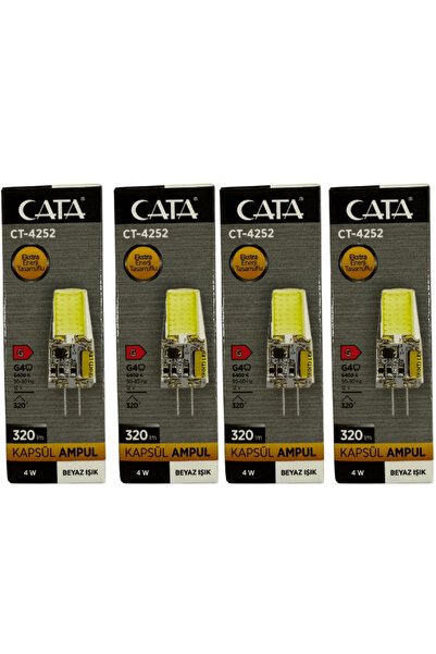 Cata CT-4252 4W 12V 6400K (Beyaz Işık) G4 Duylu Led Kapsül Ampul (4 Adet)