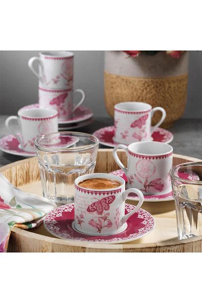 Kütahya Porselen Rüya 6-Person 12 Piece Coffee Cup Set RU12KT4309743