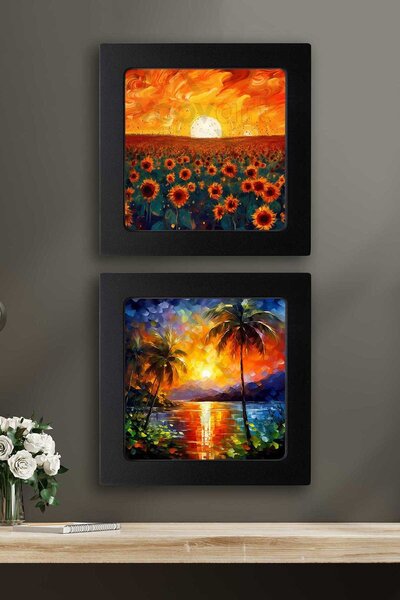 Voovart Set de tablouri decorative cu ramă compactă (30x30cm 2 bucăți) - EW1097