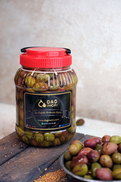 Dağ İnciri Yağlı Çizik Zeytin 1350 Gr - Ev Yapımı Zeytinyağlı Doğal Zeytin