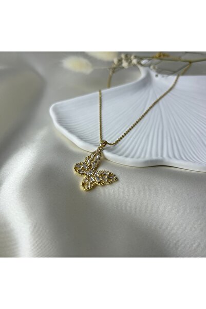Gold Kelebek Kolye