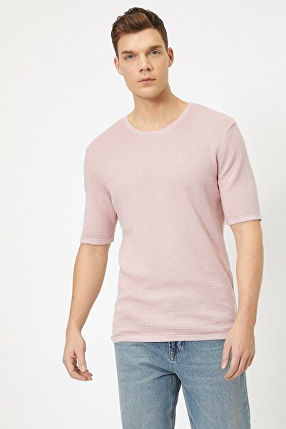 Koton Men's Pink Crew Neck Sweater 0YAM91721GT